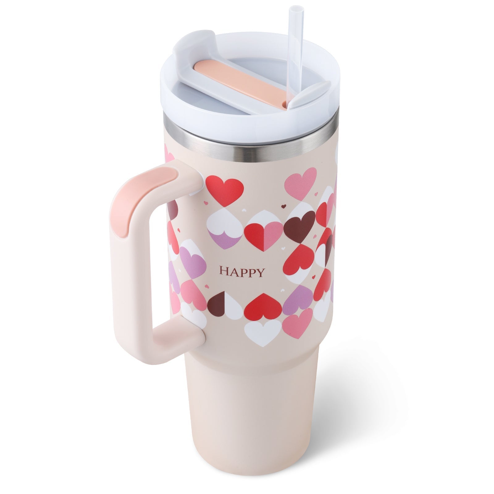 40 Oz Tumbler With Handle Straw Insulated, Stainless Steel Spill Proof Vacuum Coffee Cup Tumbler Shop DEAL Besties