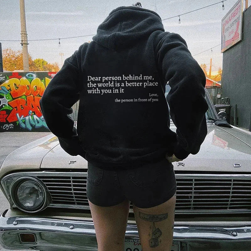 Oversized Text Hoodie Carolinap007