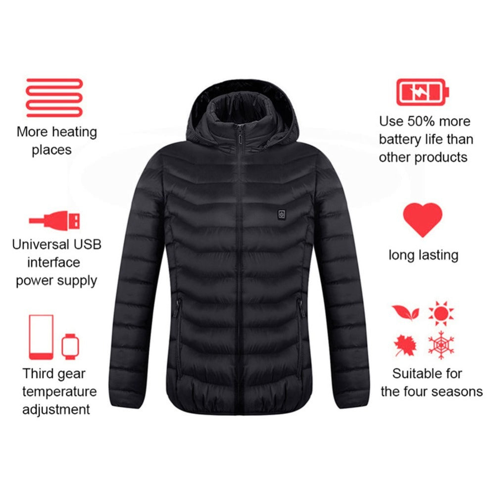 New Heated Jacket Coat USB Electric Jacket Cotton Coat Heater Thermal Clothing Heating Shop DEAL Besties