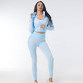 3PCS Yoga Set Seamless Sport Set Women Gym Clothing Leggings /Crop Top Sports Bra Shop DEAL Besties